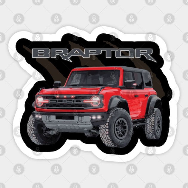 raptor braptor MURICA SUV sport truck race red 4X4 Sticker by cowtown_cowboy